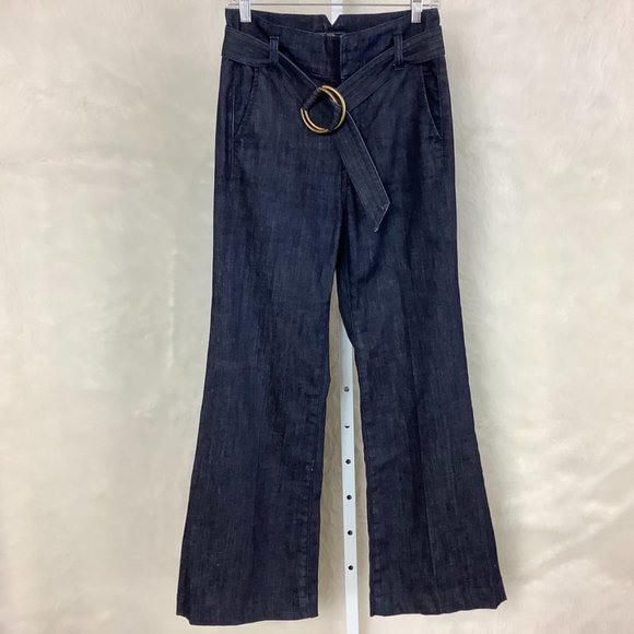 7 For All Mankind Denim - 7 For All Mankind Belted High Rise Wide Leg Flare Jeans